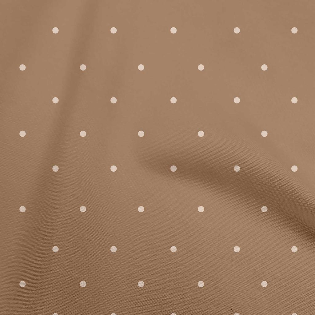 oneOone Cotton Cambric Brown Fabric Polka Dot Sewing Material Print Fabric By The Yard 42 Inch