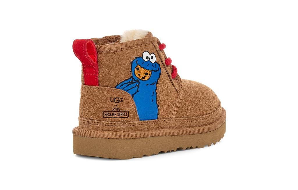 UGG Cow Leather Abrasion Resistant Ankle Length Kids' Boots Brown Kids' 1147232T-CHE