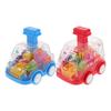 2PCS Cartoon Gear Vehicle Toy Press Activated Friction Car Toy With Visible Gear Early Learning Toy For Kids Hand Grip