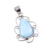 Natural Republic Larimar Gemstone 925 Solid Sterling Silver Pendant 1.5" G1t37