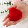 Heart Shape Exquisite Ring Display Box Velvet Jewelry Box Red Rose Double Ring Storage Box