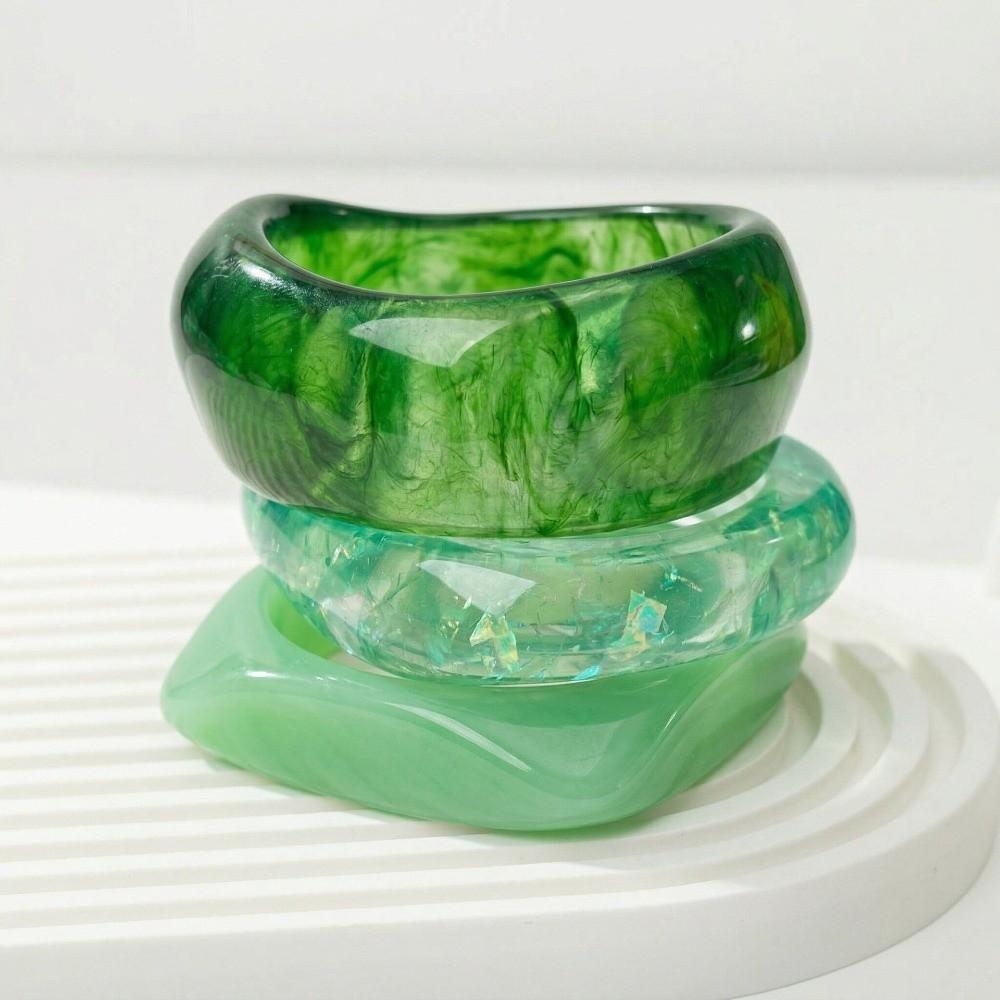 Gradient Acrylic Bracelets Marbled Chunky Cuffs Wrist Jewelry Resin Bangles Daily Outfit