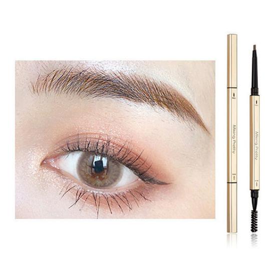 0.1g Eyebrow Filler Ultra-precision Long-lasting Double Head Square Gold Color Tube Beauty Brow Pencil for Women