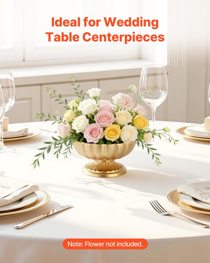 VEVOR 10 PCS Wedding Flower Vase, 12 cm Tall Mini Flower Table Centerpieces, Small Floral Bowl Decorative Easy Installation