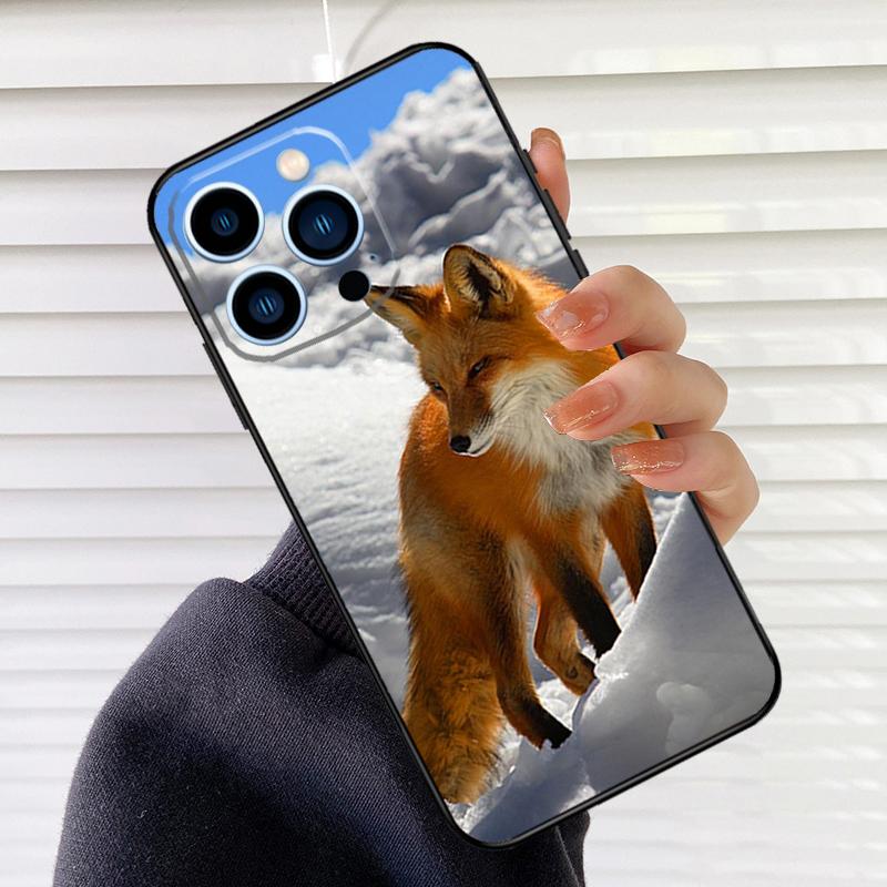 Милый чехол для телефона с животным-лисой для iPhone 16 14 13 12 11 15 17 Pro Max mini 15 16 Plus 16e 17 Air Cover Fundas