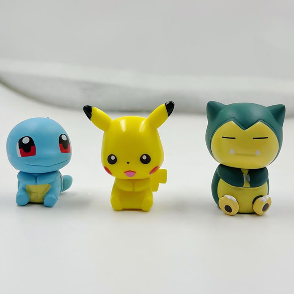 6Pcs  Figurine Pikachu Charmander Squirtle Animation Model Toys Collectible For Young Boys Girls Kids Small Statue Action Figure Toy