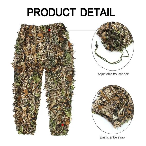 Тактическая камуфляжная одежда с 3D листьями, камуфляжный костюм Ghillie, бионическая камуфляжная охотничья одежда, камуфляжная одежда для наблюдения за птицами на открытом воздухе