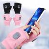 Heated Fingerless Smart Heating Gloves 3 Heat Modes Digital Display Gloves Water-Resistant Windproof Rechargeable Hand Warmers for Work Cycling Skiing