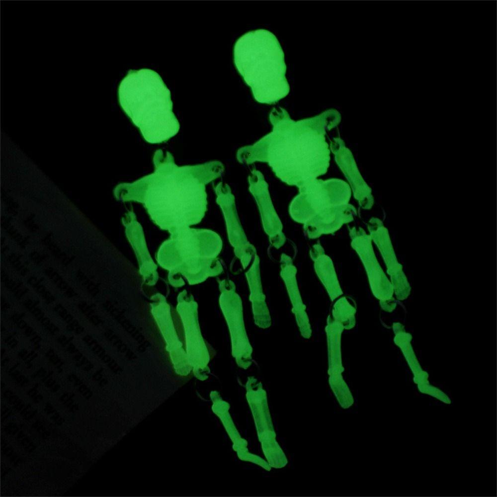 Fashion Punk Skull Multi-joint Car Keychains Luminous Keyring Skeleton Keyring Skull Keychain