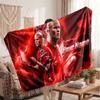 Erling Haaland Personalized Fleece Blanket With Football Logo, Custom Name Text Soft Warm Home Throw Blanket