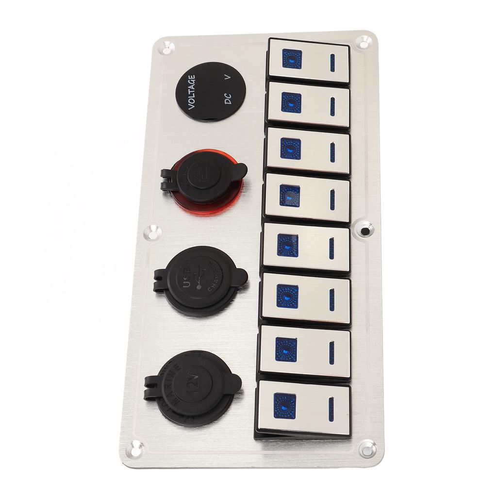 Панель тумблеров 8 клавиш 12-24В 5 контактов синяя подсветка тумблер вкл/выкл панель переключателей управления светом