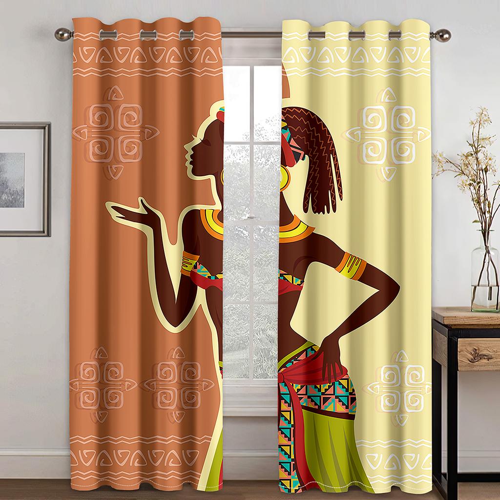 2 шт. бесшовные этнические узоры африканская ткань принт ацтекский дизайн Pod карман занавеска для гостиной спальни столовой кухни