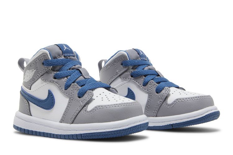 Kids' Sneakers Nike Jordan 1 Mid True Blue Cement (TD) Cement Grey/White/True Blue