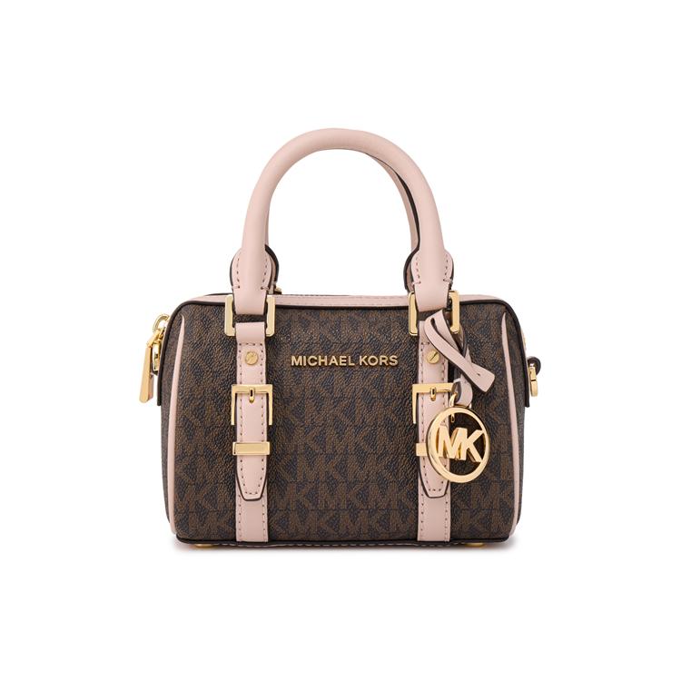 Michael Kors Серия Bedford Классическая Монограмма Застежка-молния Кожаная Сумка-Бостон Женские Сумки 32F9G06C0B-266