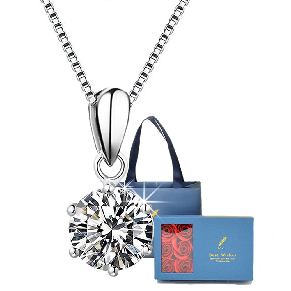Ожерелье Ювелирные изделия, которые сияют ярче бриллиантов Ожерелье с муассанитом 1 карат Подвеска из серебра 925 пробы с платиновым покрытием Подарок на день рождения