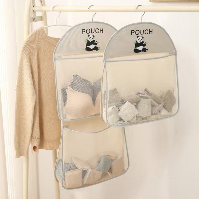 NEW Hanging Mesh Storage Bag, Multi-layer Organizer with Large Capacity, Space Saving Wardrobe Solution for Socks & Accessories