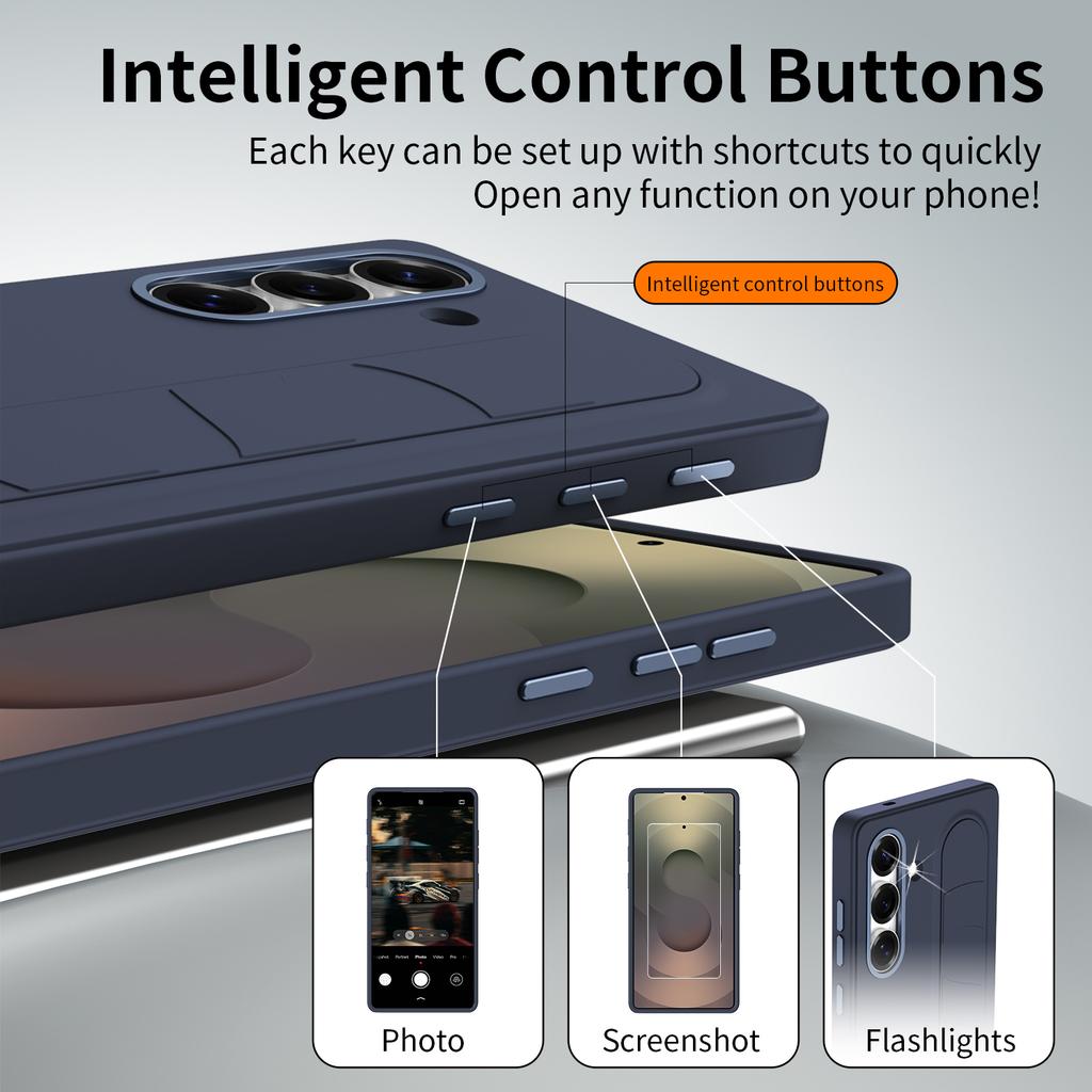 For Samsung Galaxy S25+ Case Smart Key Invisible Wristband Kickstand PC+Silicone Phone Cover