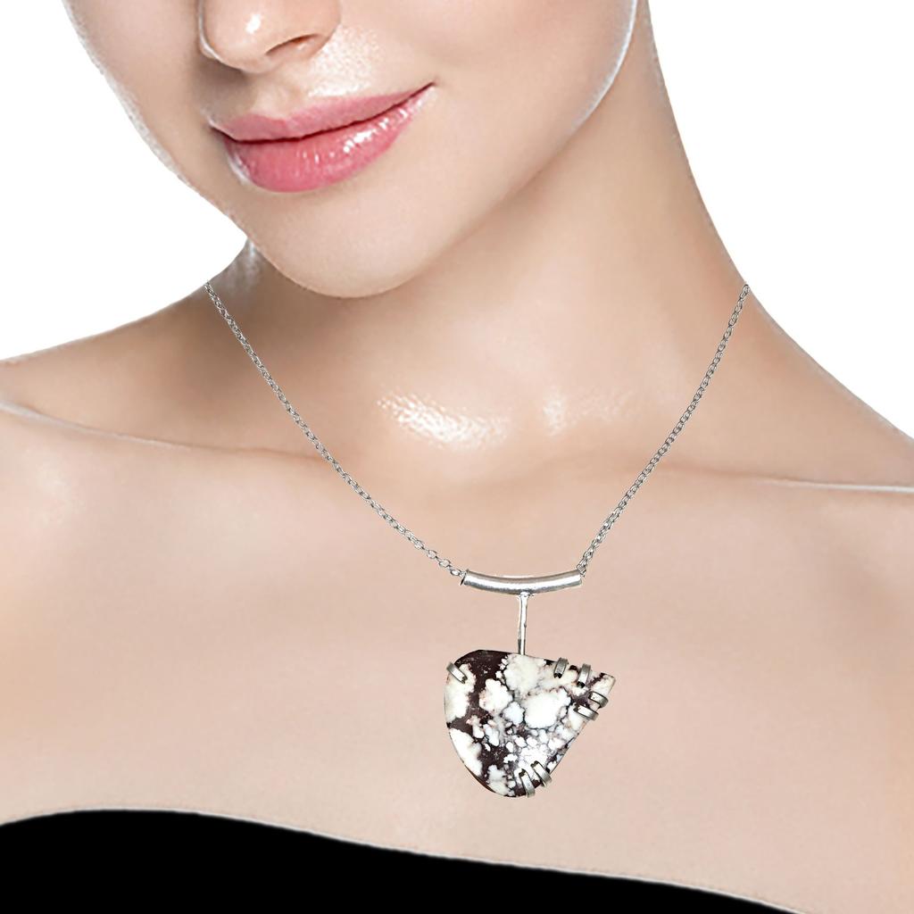 Серебряные ювелирные изделия из дикой лошадиной яшмы с драгоценными камнями 2,25 дюйма, подвески ручной работы