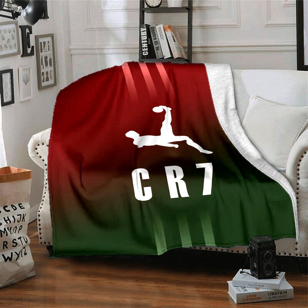 Cr7 Football Legend Flannel Blanket Super Soft Warm Cozy Blanket For Sofa Bed Office Travel Allseason Home Decor Gift