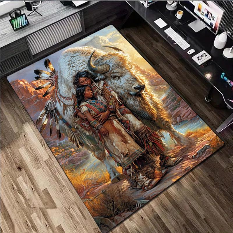 1Pc Native American Rug - Home carpet Office Decorative Carpet For Living Room Bedroom Door Mat Floor Rug Computer Chair Area Rug