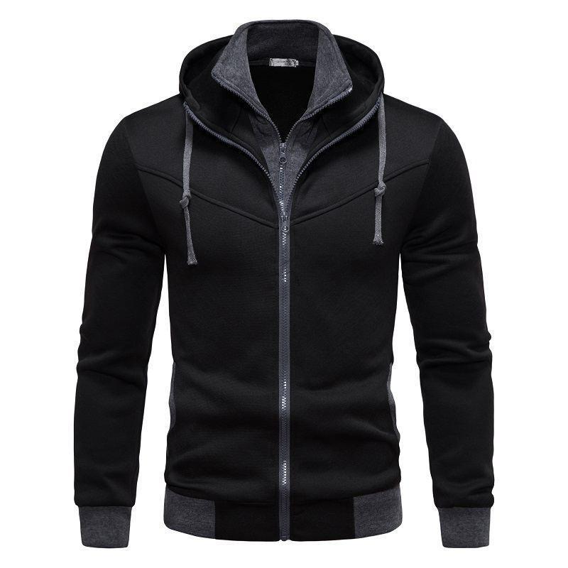 Mens Casual Hooded Zip-Up Sweatshirt Slim Fit Cotton Blend Lightweight Pullover Youth