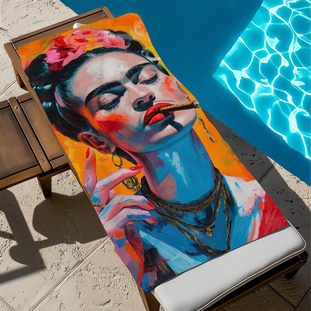 F-frida art Полотенце Пляжное Быстросохнущее Мягкое Бассейн K-kahlo-o Полотенца Подарок для Путешествий Спортзал Душ Кемпинг спорт