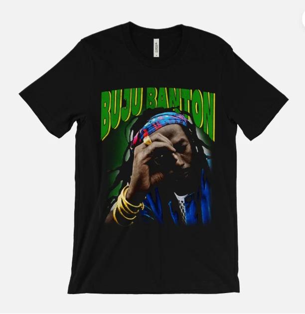 Футболка Buju Banton - Ямайский регги дэнсхолл музыкант - 90-е рэп винтажная футболка