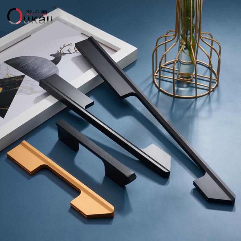 High Quality Luxury Hardware Cabinet Furniture Kitchen Drawer Dresser Pull Aluminium Profile Wardrobe Long Room Handles