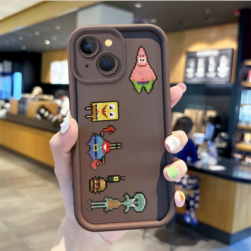 Мультяшный Человек-губка Пылезащитный Чехол для Телефона Для iPhone 15 14 13 12 11 Pro Max 15 14 8 7 6 Plus X XS Max 8 7 6 Силиконовый Нескользящий Чехол