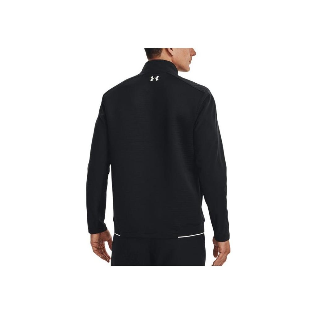 Under Armour Solid Color Letter Print Half-Zip Long Sleeve Sweatshirt Men Tops Black 1373409-001