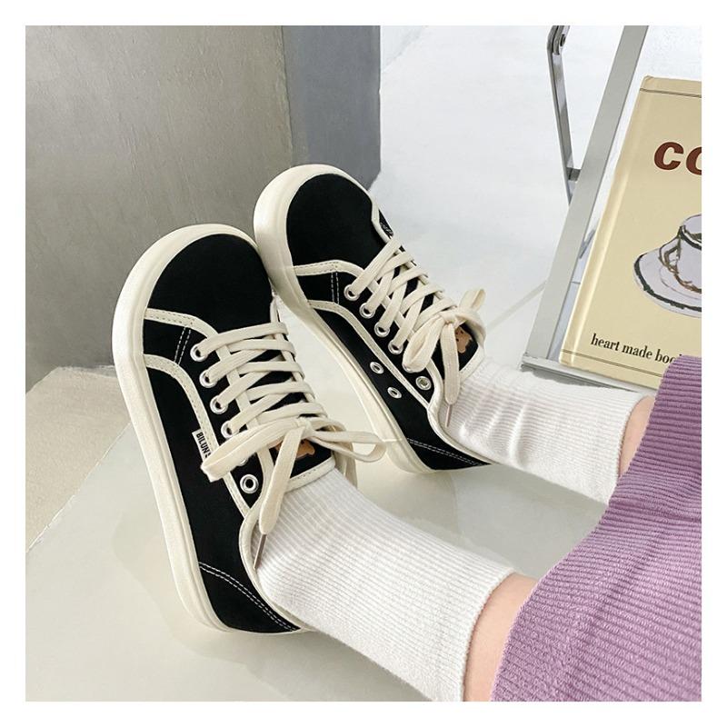 Designer Sneakers Canvas Shoes Women Low Top Sneakers Wide Toe Lace Up Zapatos Shoes 2024 Girls Red Blue Sneakers Girls Tenis