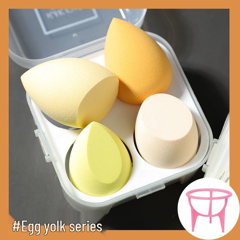 Спонж для макияжа в форме яичной скорлупы - Не впитывающий, Супермягкий, Двойного назначения для сухого и влажного нанесения, Спонж для макияжа в коробке