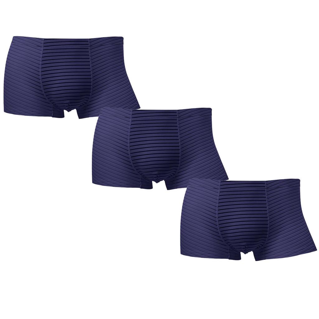 Aoyuan мужские дышащие полосатые боксерские шорты из ледяного шелка