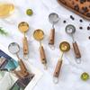 Позолоченная деревянная ложка для выпечки с ручкой - мерная ложка для кофе и приправ объемом 15 мл