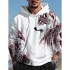 Винтажная мужская толстовка с капюшоном с 3D-принтом и изображением волка, топы с изображением животных и волков, толстовка с длинным рукавом, модная мужская футболка свободного покроя, уличные футболки