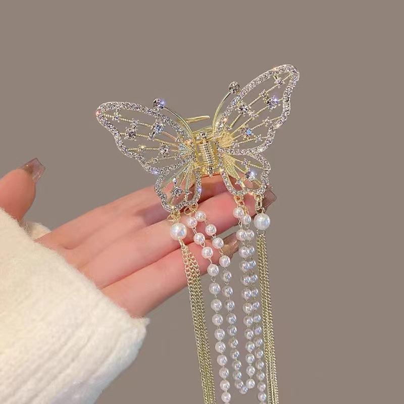 Butterfly Tassel Hair Clip Design Simple Temperament Side Clip Shark Hair Clip Hair Accessories