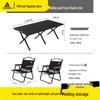 black ms823 carbon steel table with two chairs set