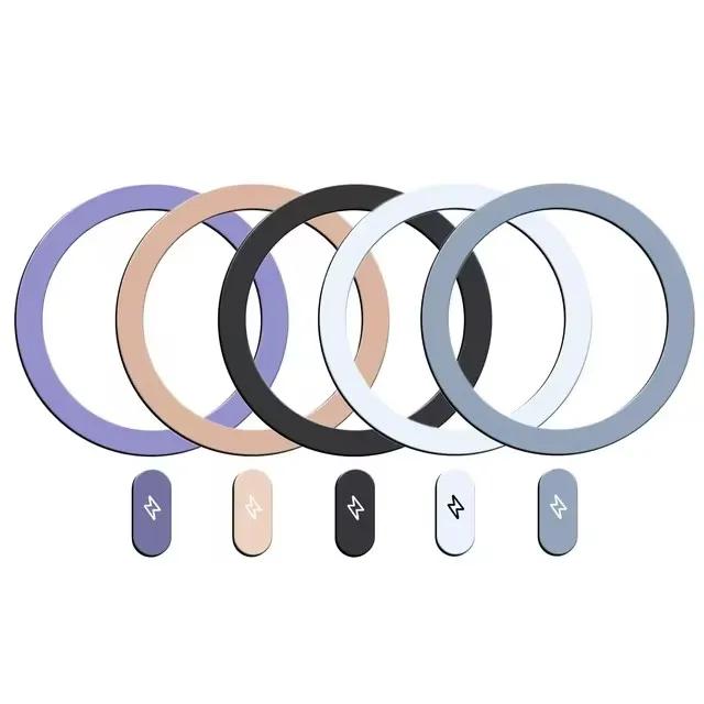 Xiaomi 1-5 шт. Металлические пластины-наклейки Кольца для Iphone15 16 13 Магнитная клейкая Ультратонкое металлическое кольцо-пластина для беспроводной зарядки Magsafe