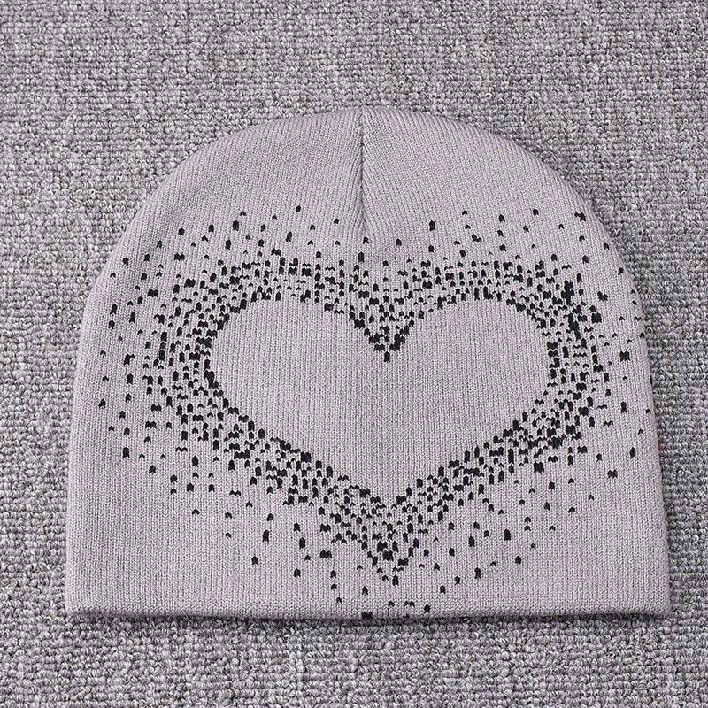 New autumn/winter fashionable knit hats, cold-resistant heart-warming knit hats, European and American pullover letters jacquard beanie