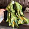 180*90cm Breathable Silk Scarf Print Headkerchief Women Beach Shawl