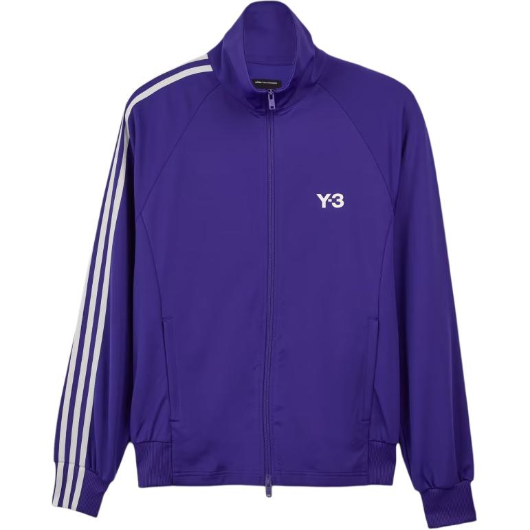 Y-3 Куртка мужская с логотипом, стойкой, молнией, длинным рукавом, фиолетовая JF0667