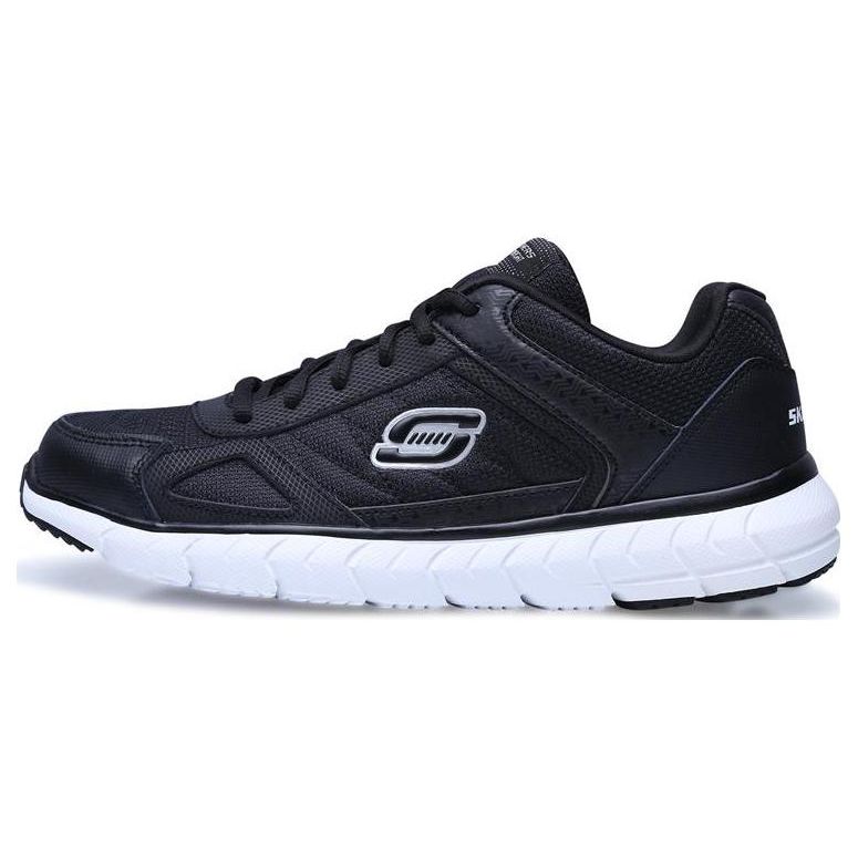 Skechers Мужские спортивные повседневные кроссовки с низким верхом Мужские кроссовки Черный Белый 999743-BKW