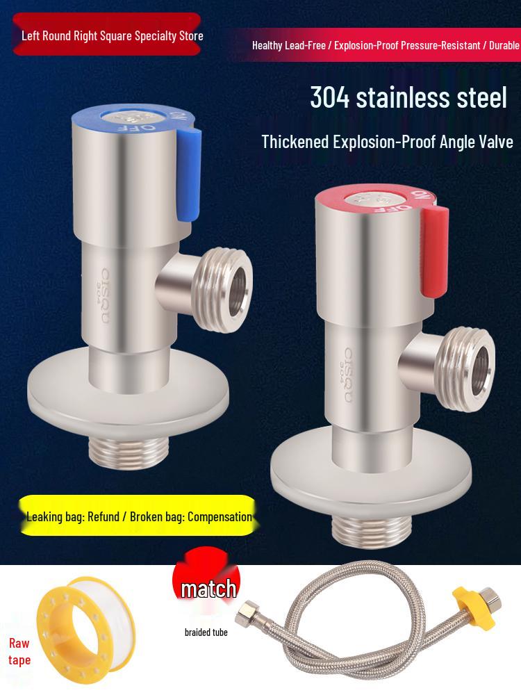 304 Stainless Steel 4-Point Hot & Cold Water Valve Switch