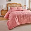 3pcs Set Quilted Bedspread, Solid Color Soft Breathable Bedsheet, 230*230cm+2pcs Pillowcase 51*66cm