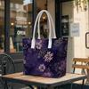 Purple Floral Women Casual Tote Bag Daily Handbag