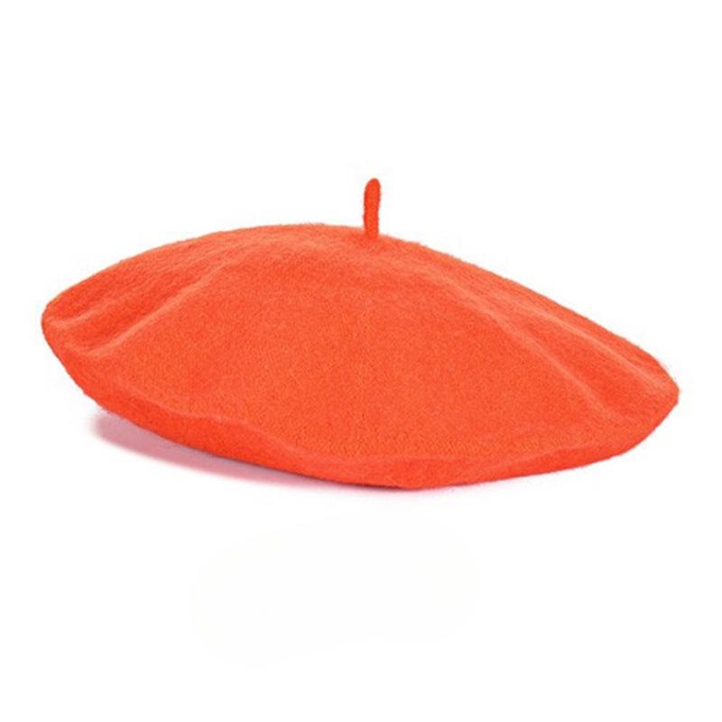 Шерстяной берет женский осенне-зимний ретро универсальный кепки конфетного цвета с восьмиугольным батончиком