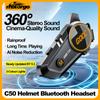 C50 Мотоциклетный шлем Bluetooth гарнитура V5.3 трехцветные огни наушники IPX6 водонепроницаемый поддержка подключения 2 телефонов одновременно