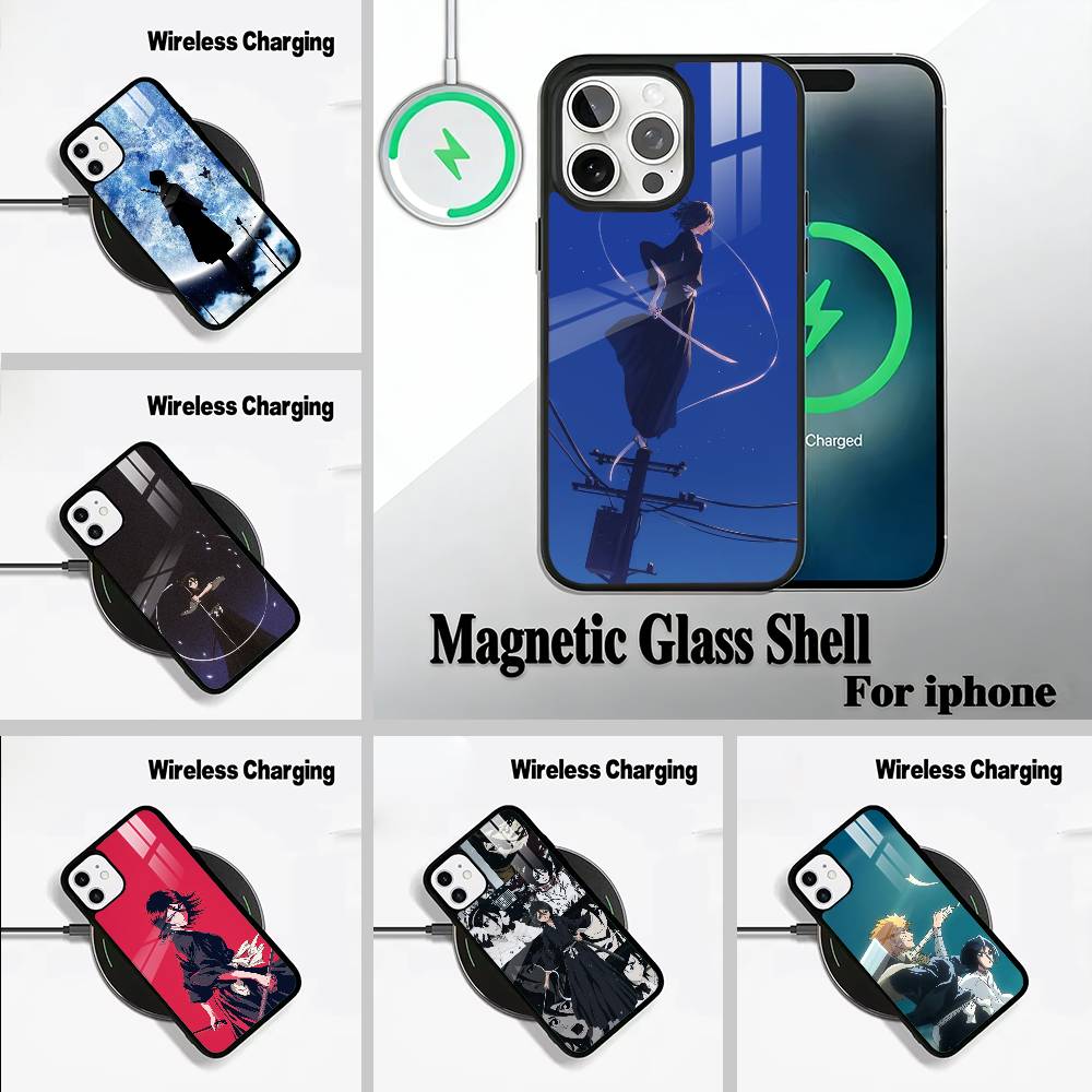B-Bleach- anime- Rukia- Kuchiki For IPhone17 16 15 14 13 12 11 Plus Pro Max Plus Wireless Charger Phone Case