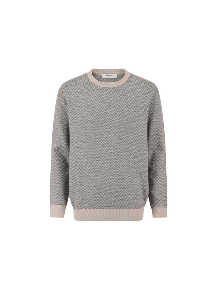 EDITION Men'S Herringbone Round Sweater_Nef4Er1628