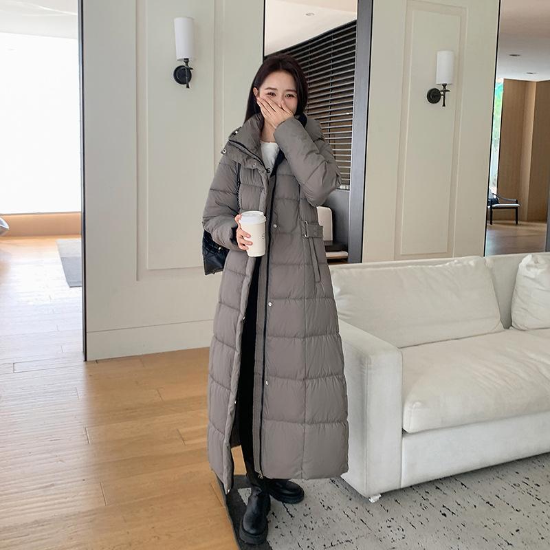 Новая зимняя свободная хлопковая куртка с капюшоном для женщин, удлиненная, утолщенная, теплая, хлопковая куртка, куртка выше колена